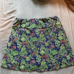 Tori Richard Jungle Print Skirt with Green and Pink